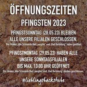 ÖFFNUNGSZEITEN - PFINGSTEN 2023📅❗⁣⁣⁣
⁣⁣⁣⁣
Pfingstsonntag (28.05.2023) bleiben alle unsere Filialen geschlossen, außer...
